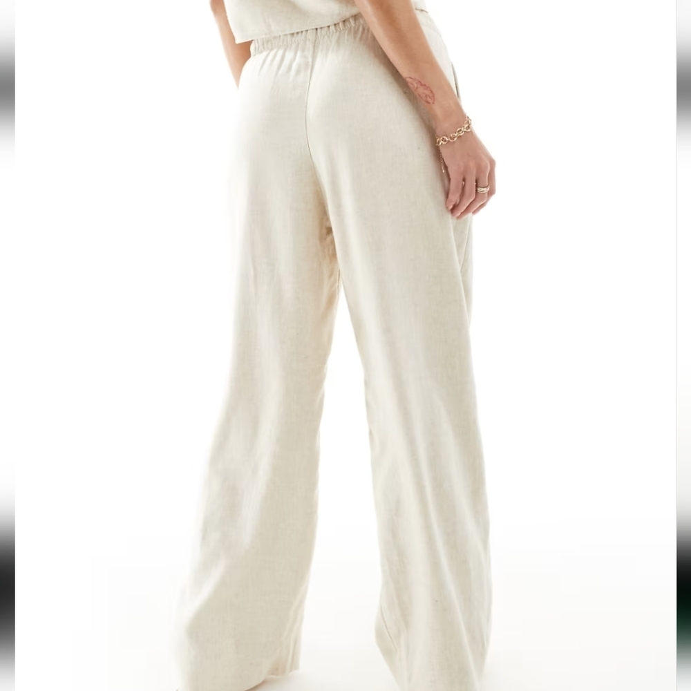 NWT Abercrombie & Fitch Ultra High Rise Waist Wide Leg Linen Blend Pants XXL - Picture 4 of 11